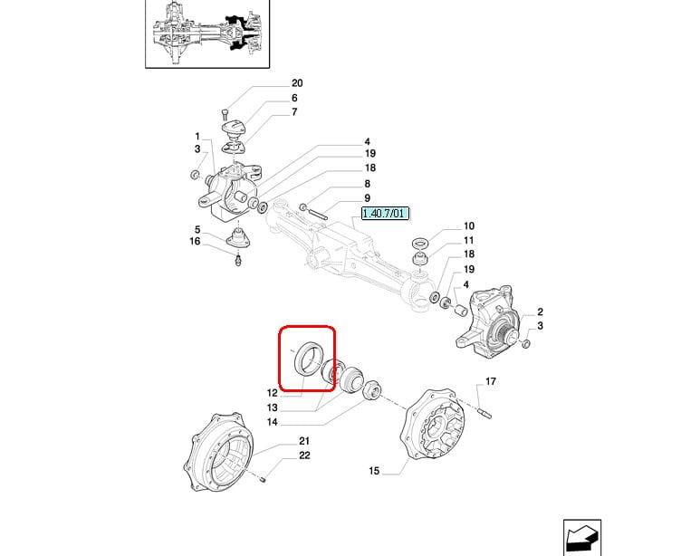 БОЛЬШОЙ УПЛОТНИТЕЛЬ ПЕРЕДНЕЙ ОСИ NEW HOLLAND CASE STEYR 87349641