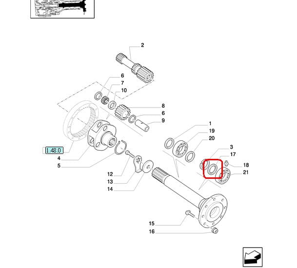 УПЛОТНЕНИЕ ЗАДНЕЙ ШЕСТЕРНИ NEW HOLLAND CASE 5149310