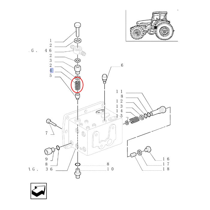 КОРПУС ПРУЖИНЫ NEW HOLLAND STEYR 5159185