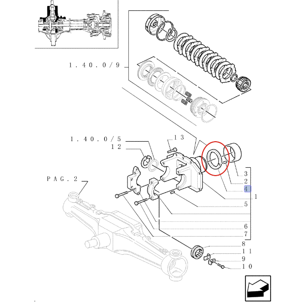 КОЛЬЦО ПОДВЕСКИ ПЕРЕДНЕЙ ОСИ NEW HOLLAND 5136115