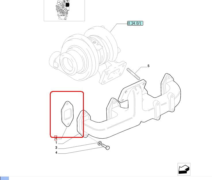 ПРОКЛАДКА ВЫПУСКНОГО КОЛЛЕКТОРА NEW HOLLAND CASE 98489690