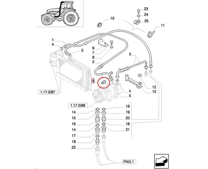 ДАТЧИК ДАВЛЕНИЯ КОНДИЦИОНЕРА ВОЗДУХА NEW HOLLAND E9NN19N715AA