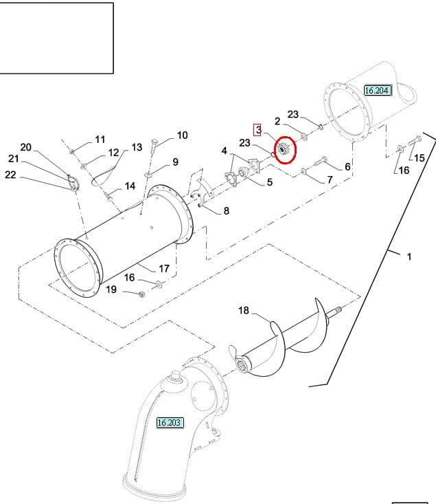 СТУПИЦА ШЕСТЕРНИ ДЛЯ УДЛИНЕНИЯ РАЗДАЧНОЙ ТРУБЫ NEW HOLLAND CASE 86563106 - 87011705