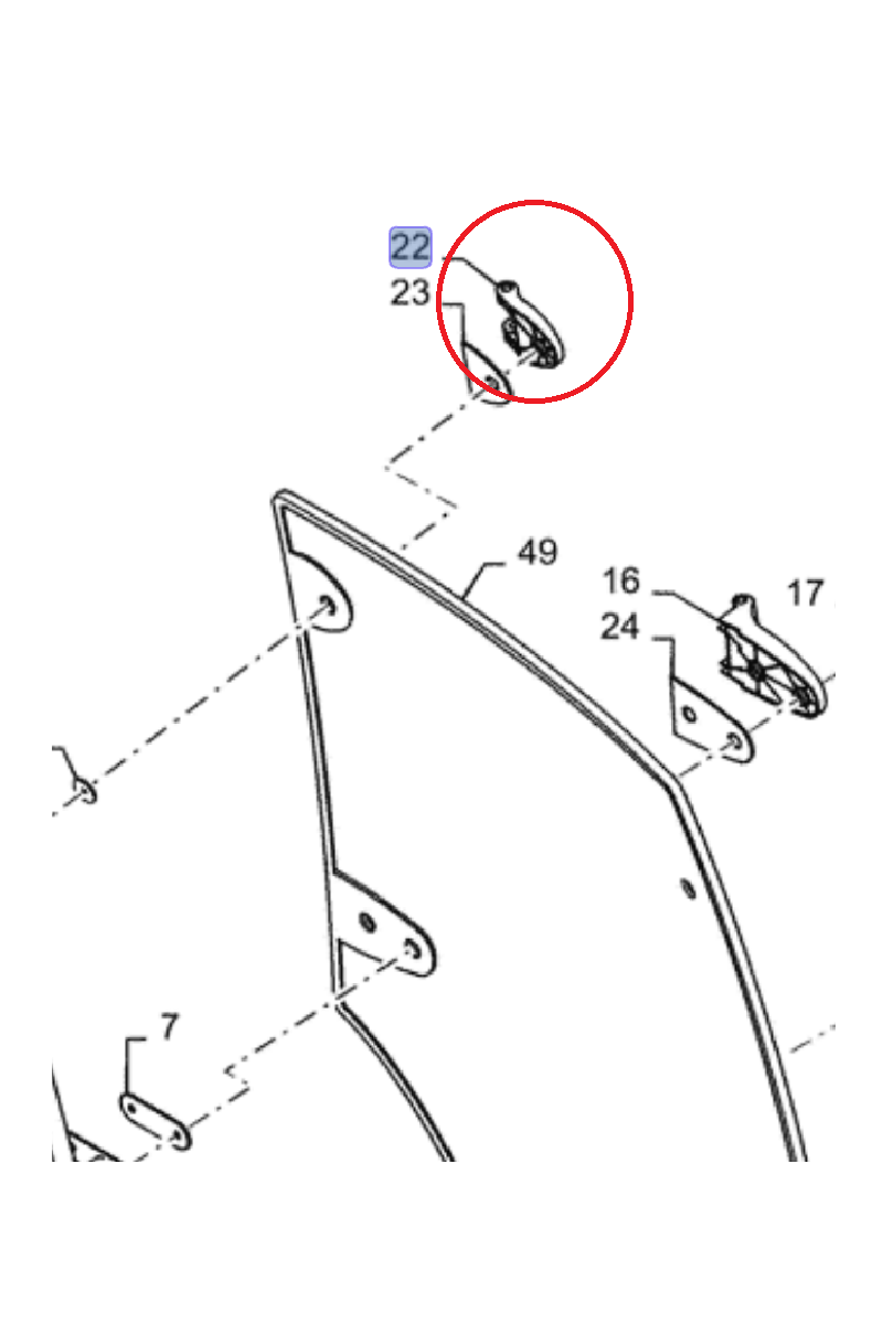 Петля дверная левая CASE CNH 87774000 - 304921A1