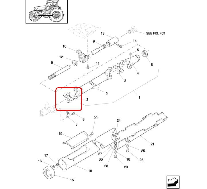 ПЕРЕДНИЙ ПРИВОДНОЙ ВАЛ КРЕСТОВЫЙ NEW HOLLAND CASE STEYR 87530319 - 86505534 - 85807037 - 393231A1 - 84355325