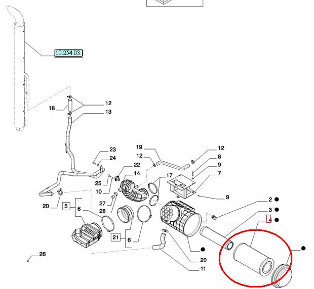 ФИЛЬТР НАРУЖНЫЙ ВОЗДУШНЫЙ NEW HOLLAND CASE STEYR 87682990 - 82028977 - 82034628