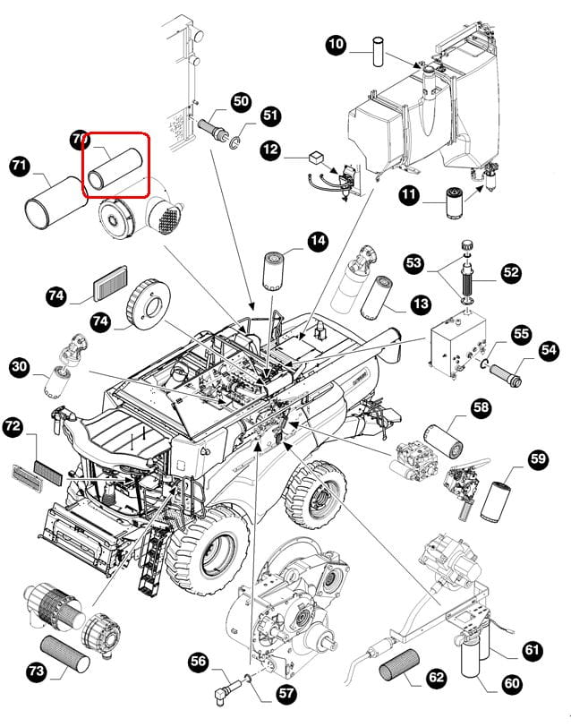 ФИЛЬТР ВОЗДУШНЫЙ ВНУТРЕННИЙ NEW HOLLAND 87682986 - 84069018