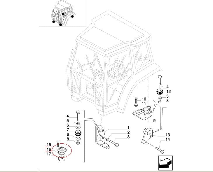 АМОРТИЗАТОР КАБИНЫ NEW HOLLAND CASE 82021655