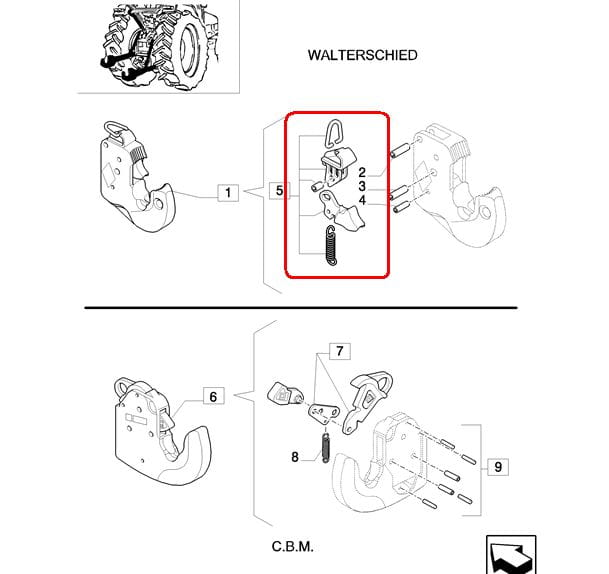 ЗАЩЕЛКА КОРПУСА NEW HOLLAND В СБОРЕ 155700740727 - 9970155 - 86017137