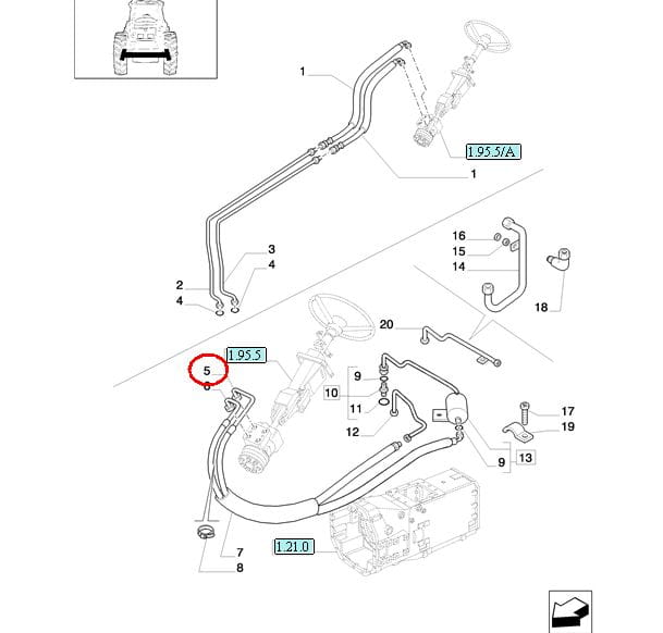 ШЛАНГ ORBITROL ПОДВЕСКА КАБИНЫ NEW HOLLAND CASE 82033351 - 82016479