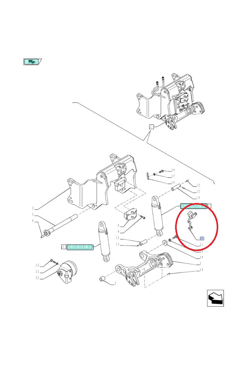 Полный передний потенциометр подъема New Holland CNH 87644555