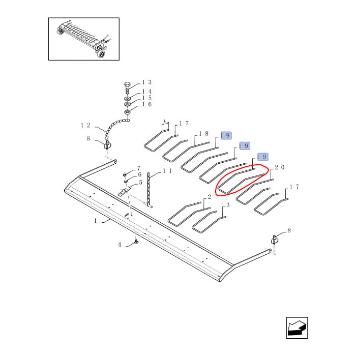 КОРПУС PRESSURE FINGERS NEW HOLLAND 84822019