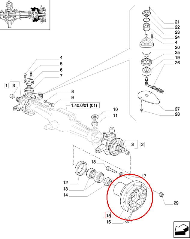 СТУПИЦА ПЕРЕДНЯЯ NEW HOLLAND CASE STEYR 87341362