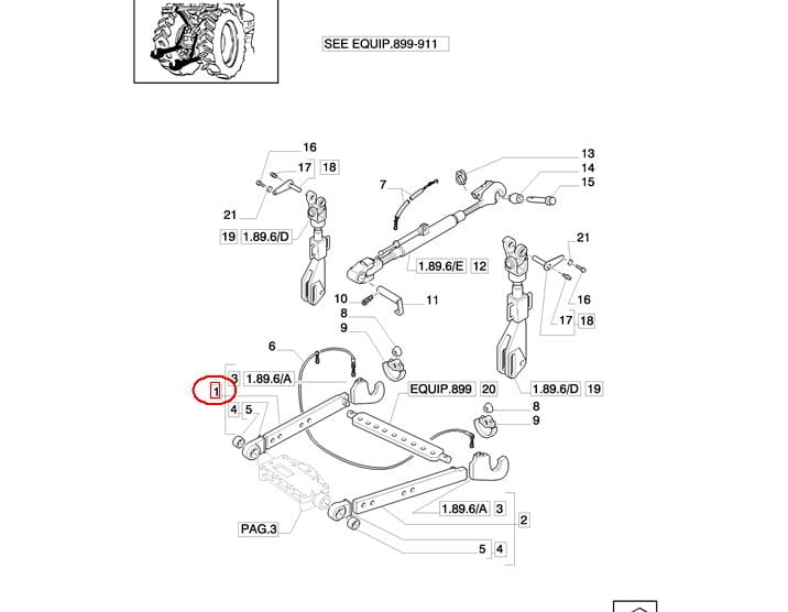 ТРОС ПОДЪЕМНЫЙ НИЖНИЙ ПРАВЫЙ NEW HOLLAND 5189359 - 47125890