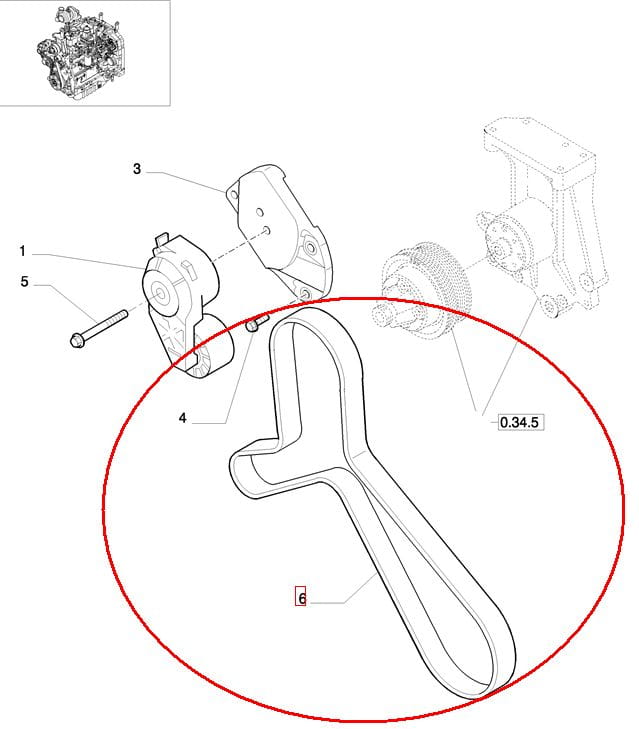 МУЛЬТИПОЛИФЕРНЫЙ РЕМЕНЬ NEW HOLLAND CASE STEYR 4899178 - A77938 - 5802350476