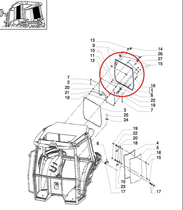 КОРПУС ЗАДНЕГО ОКНА NEW HOLLAND 5089562