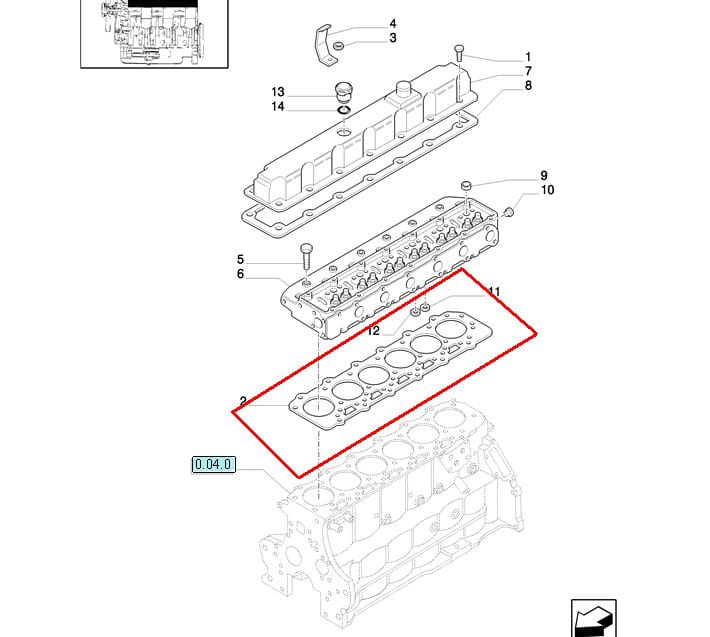 ПРОКЛАДКА ГОЛОВКИ NEW HOLLAND CASE 87801753