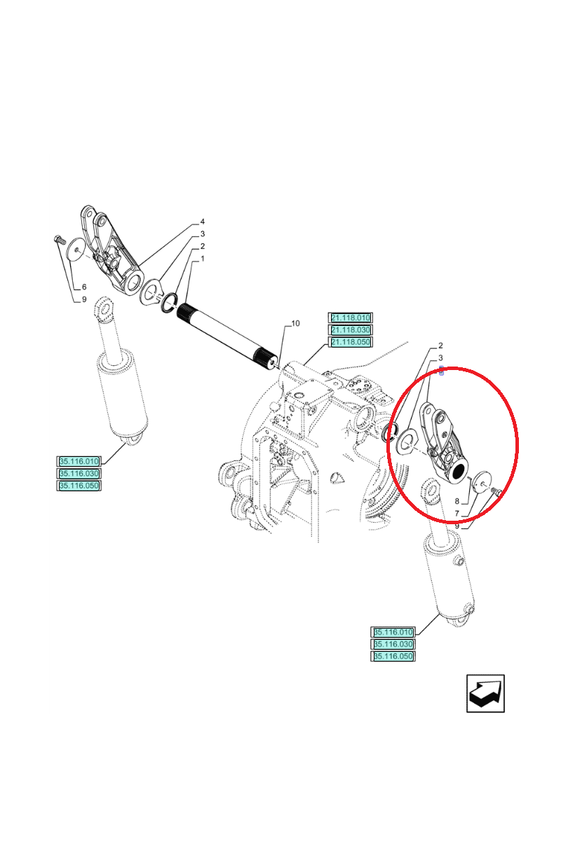 ПОДЪЕМНЫЙ РЫЧАГ ПРАВЫЙ NEW HOLLAND CNH 48041576