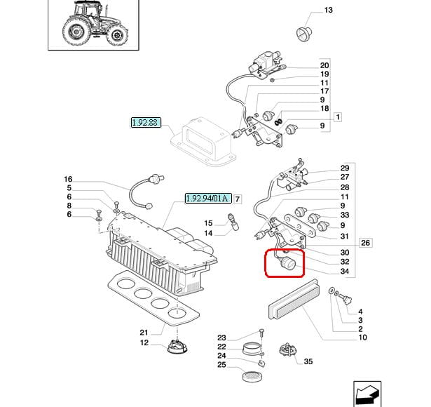 ВЫКЛЮЧАТЕЛЬ КОНДИЦИОНЕРА NEW HOLLAND CASE 84277314 - 82021376 - 82024042 - 81867584