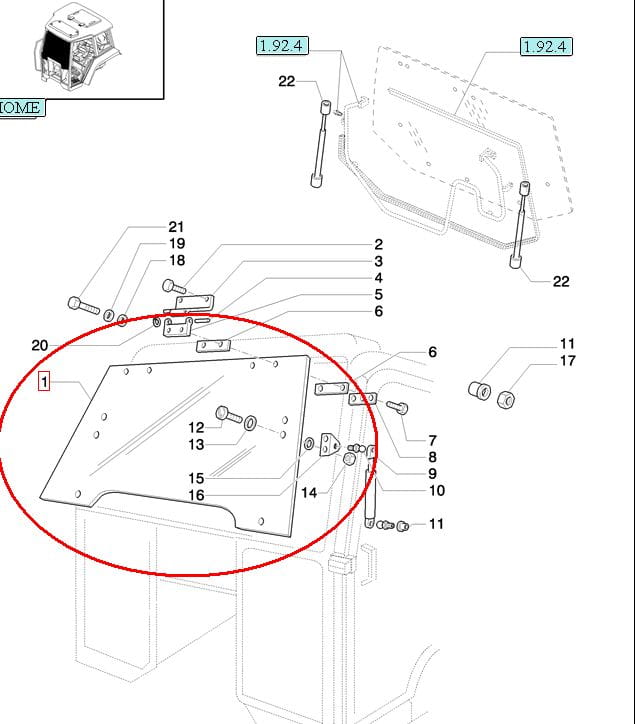 ПОДЪЕМНОЕ ВЕТРОВОЕ СТЕКЛО NEW HOLLAND CASE 87580303