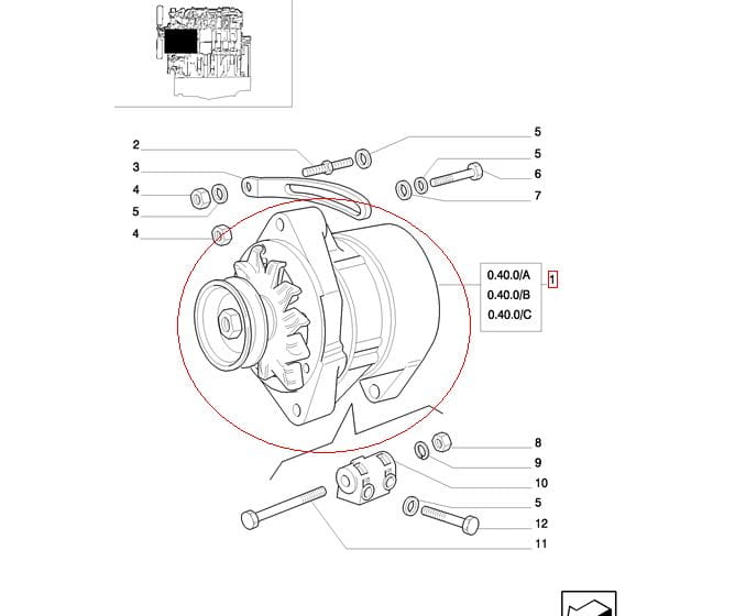 ГЕНЕРАТОР 85A NEW HOLLAND CASE 500364130