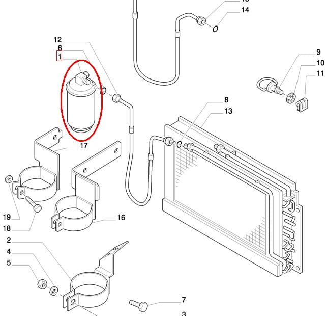 ОСУШИТЕЛЬ КОНДИЦИОНЕРА NEW HOLLAND CASE 82023593 - 87374420 - 47446236