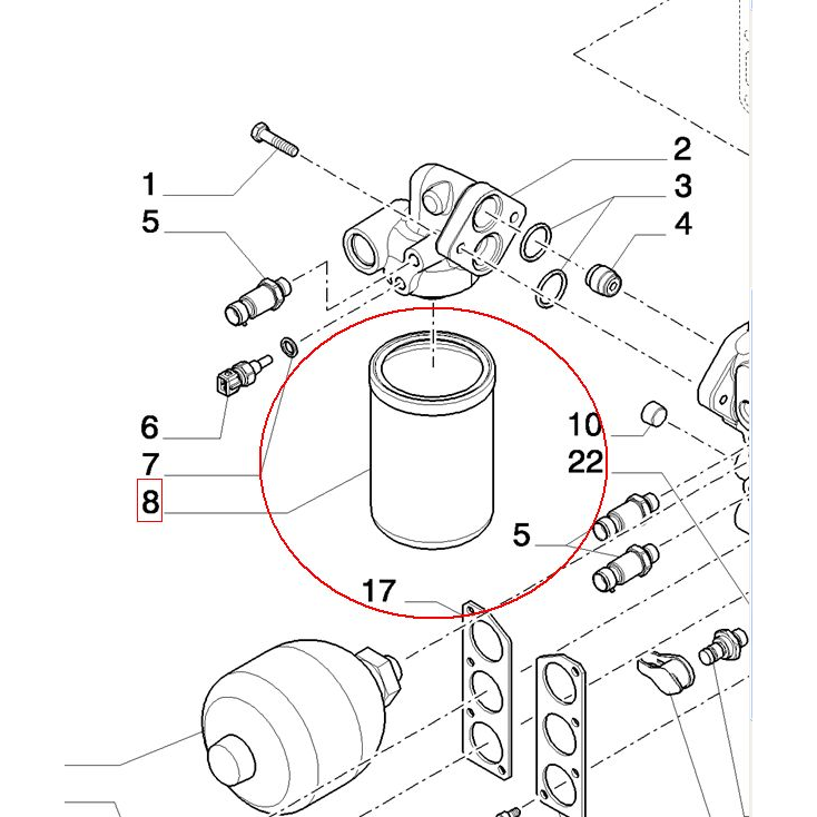 ФИЛЬТР ГИДРАВЛИЧЕСКИЙ AUTOCOMMAND NEW HOLLAND CASE STEYR 87682682 - 87588814 - 48131202