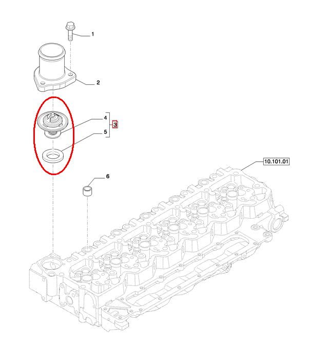 ТЕРМОСТАТ ДВИГАТЕЛЯ NEW HOLLAND CASE STEYR 84322388 - 504380075