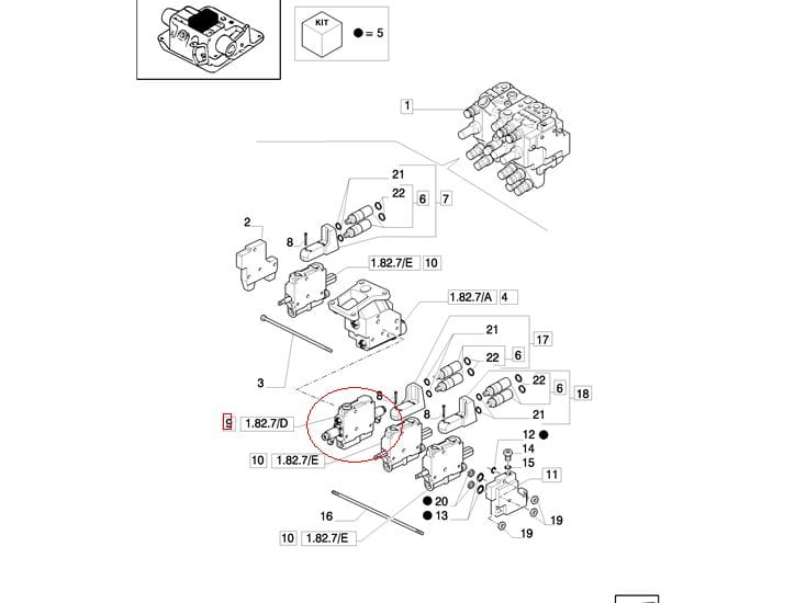 БЛОК ПОДЪЕМНЫХ КЛАПАНОВ EDC NEW HOLLAND CASE 87553794 - 87553795