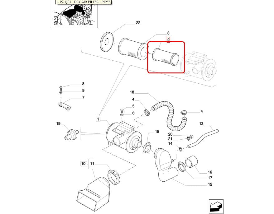 ФИЛЬТР ВНУТРЕННИЙ ВОЗДУШНЫЙ NEW HOLLAND CASE 82034435 - 82027574