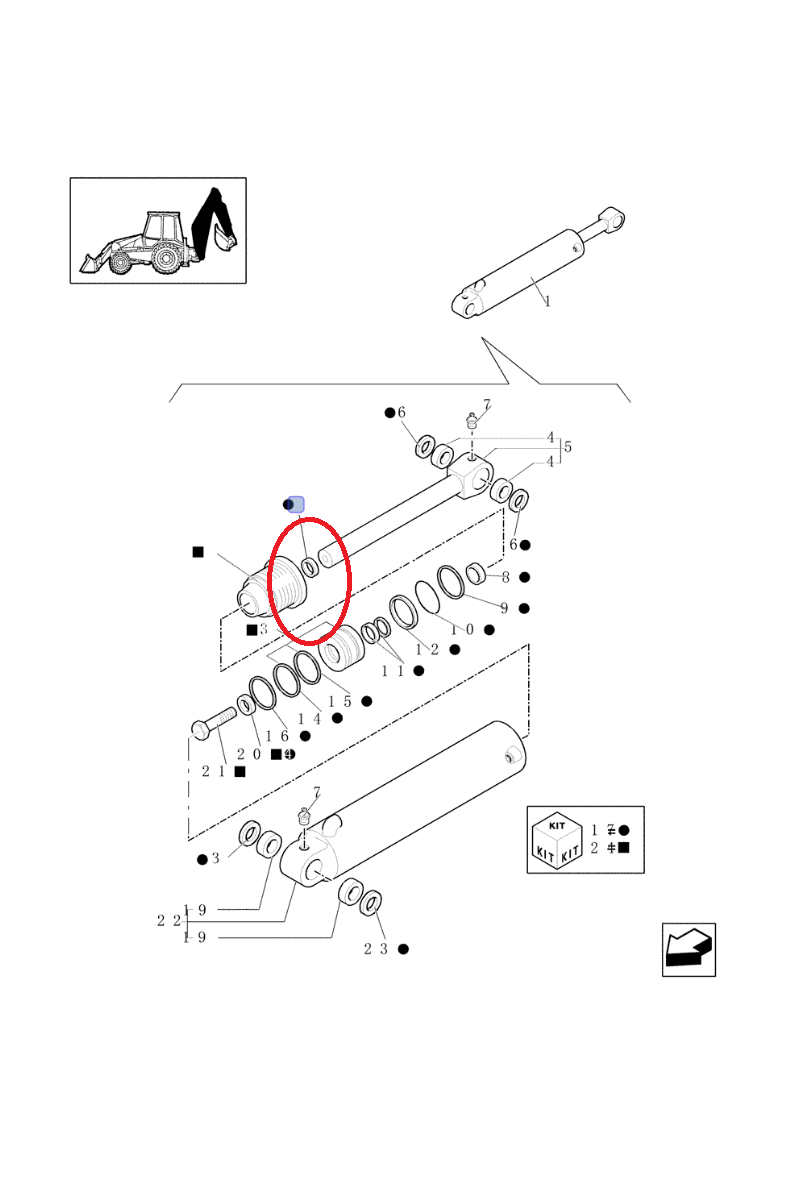 Уплотнение гидроцилиндра New Holland CNH 87414979