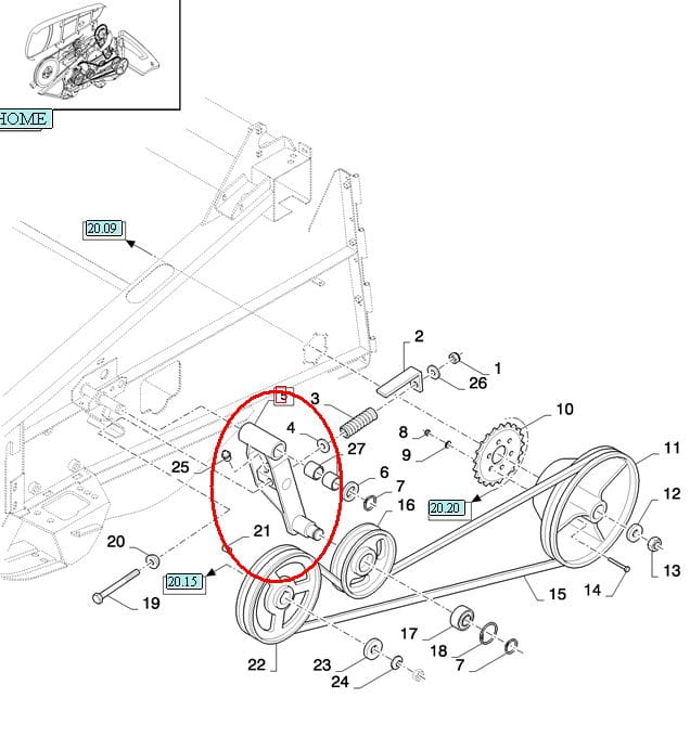 НАТЯЖИТЕЛЬ РЕМНЯ ГОЛОВКИ NEW HOLLAND CASE 89831229 - 84454230 - 87380705