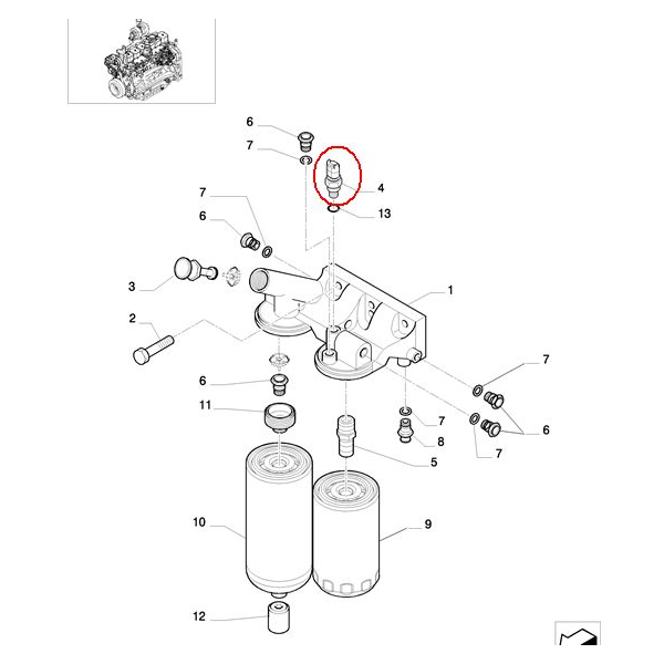 ДАТЧИК ТЕМПЕРАТУРЫ ВОДЫ И ТОПЛИВА NEW HOLLAND CASE STEYR 4897224 - 5801960832