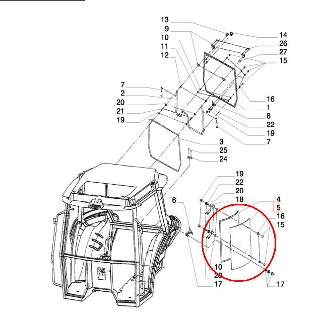 ОКНО ЛЕВОЕ БОКОВОЕ ОКНО NEW HOLLAND CASE 5089600