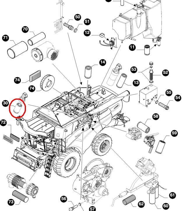 ФИЛЬТР ДВИГАТЕЛЯ NEW HOLLAND CASE 504213800 - 5801592262