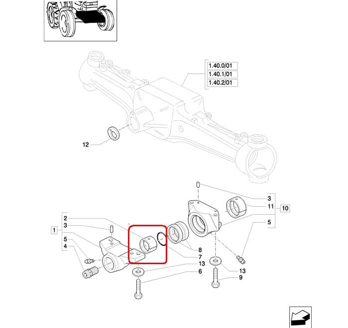 ВТУЛКА ПОДВЕСКИ ПЕРЕДНЕЙ ОСИ NEW HOLLAND CASE 5101112