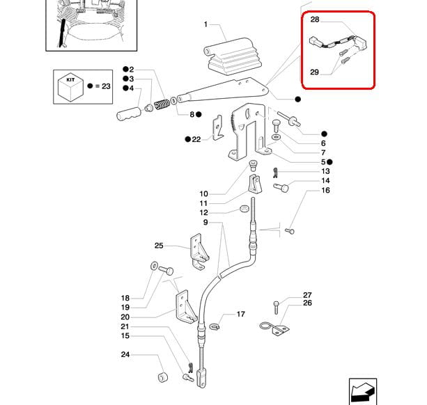 ВЫКЛЮЧАТЕЛЬ РУЧНОГО ТОРМОЗА (3 ТРОСА) NEW HOLLAND CASE 82005257