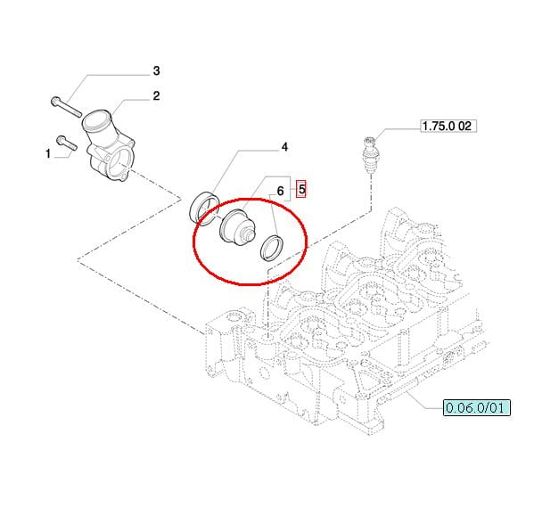 ТЕРМОСТАТ ДВИГАТЕЛЯ NEW HOLLAND CASE STEYR 2858050 - 84383461 - 504384724