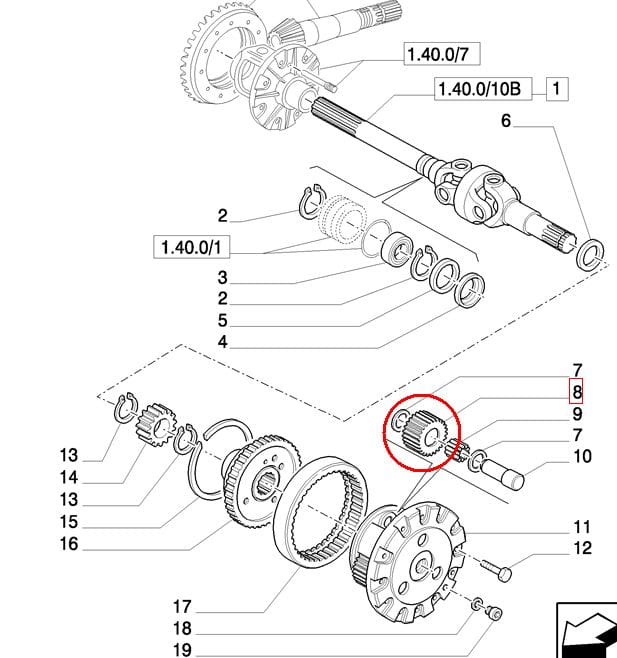 ДИНАМИК ПЛАНЕТАРНОГО КОЛЕСА NEW HOLLAND CASE 5102132