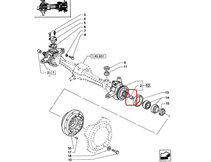 ЛАТУННАЯ ВТУЛКА ПЕРЕДНЕЙ ОСИ NEW HOLLAND CASE STEYR 5104199 - 87525550