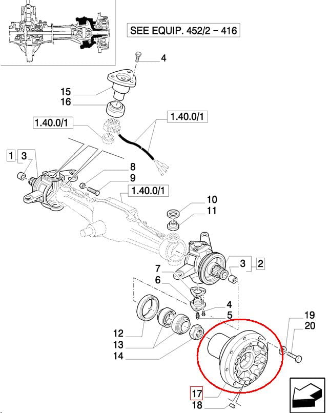 СТУПИЦА ПЕРЕДНЯЯ NEW HOLLAND CASE STEYR 87341364 - 5156065 - 87543151 - 47924204