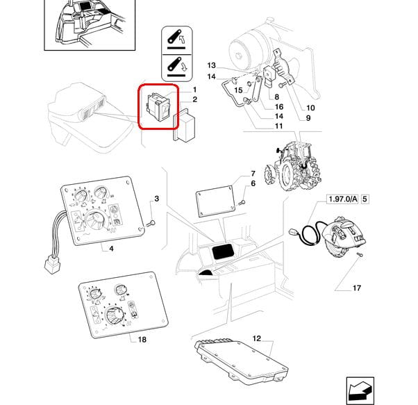 ПОДЪЕМНЫЙ ВЫКЛЮЧАТЕЛЬ NEW HOLLAND CASE 82020694