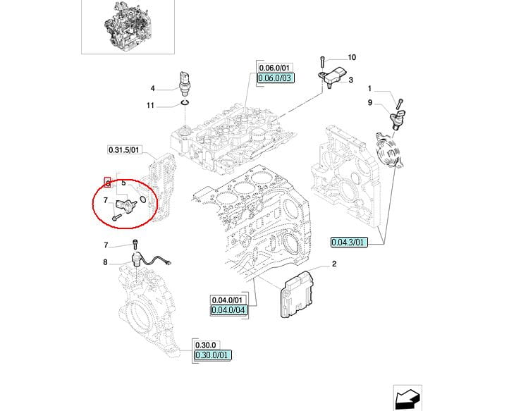 ДАТЧИК ДАВЛЕНИЯ МОТОРНОГО МАСЛА NEW HOLLAND CASE STEYR 4890193 - 2859674 - 504358206