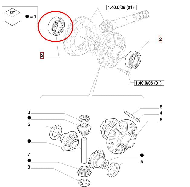 ПОДШИПНИК ПЕРЕДНЕГО ДИФФЕРЕНЦИАЛА NEW HOLLAND CASE 86018151 - 24903450