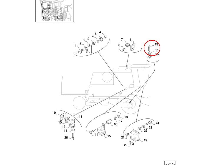 ДАТЧИК ПОВОРОТА M12X60 NEW HOLLAND CASE 84058853 - 84056991