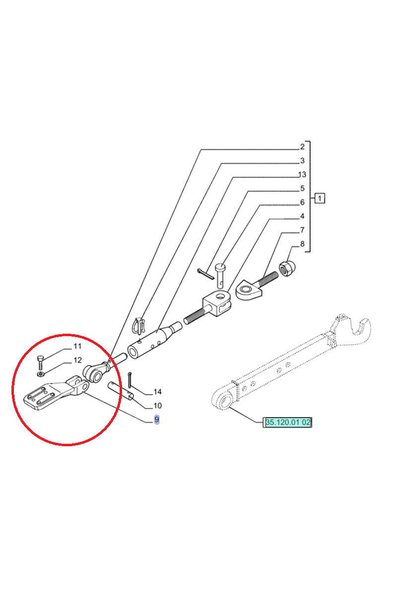 КРОНШТЕЙН СТАБИЛИЗАТОРА НИЖНЕЙ ТЯГИ NEW HOLLAND CASE CNH 84517772 - 47127308