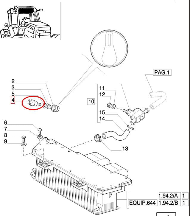 ВОЗДУХ ВОЗДУХ РЕГУЛИРОВОЧНЫЙ ПОТЕНЦИОМЕТР ВОЗДУХА NEW HOLLAND CASE 83907434 - D5NN15122A