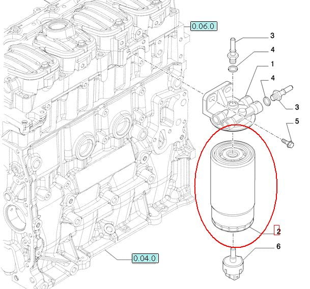 ТОПЛИВНЫЙ ФИЛЬТР NEW HOLLAND CASE STEYR 504287009 - 87487344 - 84477495 - 47367180