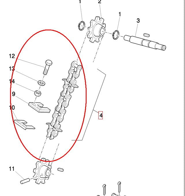 ЦЕПЬ ЗЕРНОВЫХ ПОДКЛАДОК NEW HOLLAND CASE 84015232