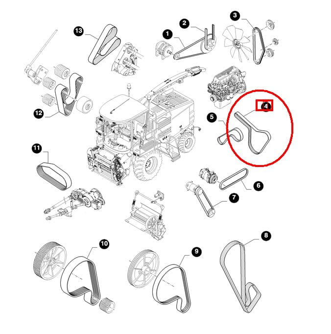 РЕМЕНЬ 12-В ДВИГАТЕЛЯ NEW HOLLAND CASE 504029021 - 5802377706